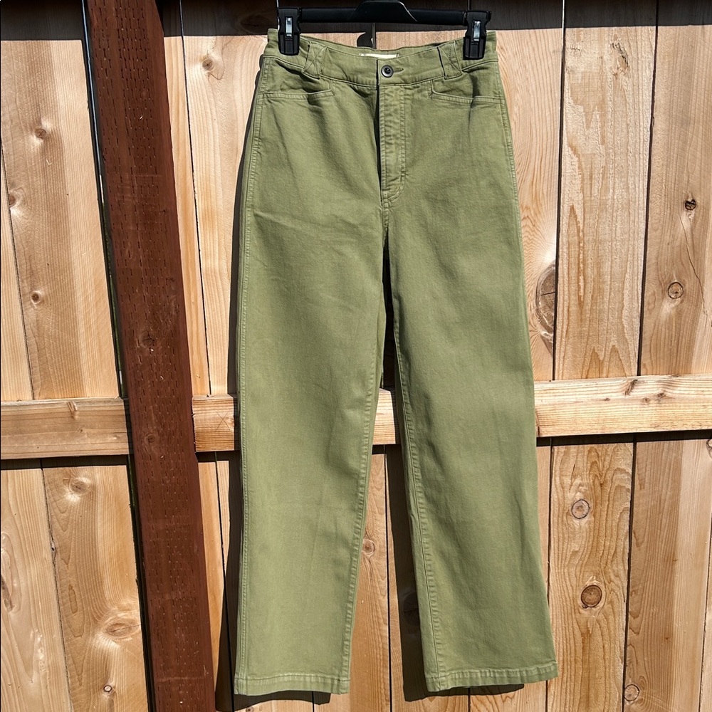 Madewell Green High-Rise Wide-Leg Pants